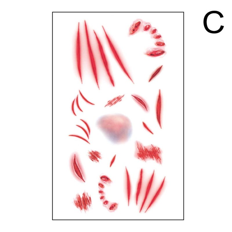 Halloween scar tattoo stickers, cosplay props, realistic tattoo stickers